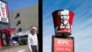 Real-life KFC mascot, Colonel Sanders stands in front of restaurant's logo, Mzansi can't deal.