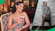 Thuli Phongolo flaunts her green Louis Vuitton bag worth R100K