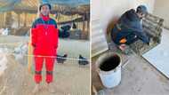 “How it started vs how it ended”: Man shares attempt at tiling a floor, leaves Mzansi impressed with his work