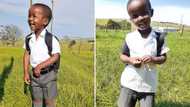 Mother shares before and after pictures of son’s 1st day at school: He had so much fun he lost his socks