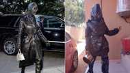 Woman recreates Kim K outfit from rubbish bags, Mzansi in stitches: "Only in SA"