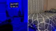 Pretoria man shares 4 pictures of blue bedroom design, netizens show him love