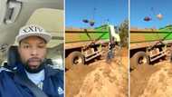 Skilful construction worker gets praised by Sizwe Dhlomo and SA for his mastery of a shovel