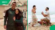 Romantic scenes as rugby star Ruan Venter proposes to Anchen Du Plessis