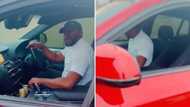 Lady complains about bae not opening the door for her, he drives off and SA laughs: "My Gender is frustrating"