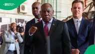 Ramaphosa ties woman's shoelaces at Denel aerospace visit, video goes viral