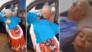 Lady shares emotional video of parents after her late dad was discharged from hospital, SA offers condolences