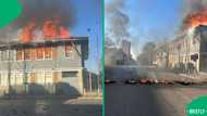 Germiston Home Affairs building engulfed in flames, protest action also underway in the vicinity