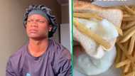 TikTok video of creator making bizarre dish of pap, chips and bread has Mzansi laughing at sincere effort