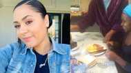 Lady serves house assistant breakfast to celebrate her birthday