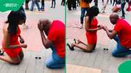 Woman stuns Mzansi after asking for her boyfriend's hand in marriage