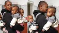Mzansi father of 3 dotes over his babies at the same time in TikTok, SA gushes over heartwarming moment