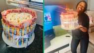 Lucky woman gifted stunning R6 000 money cake in viral TikTok video, gesture gets raving reactions