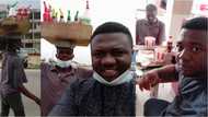 Kind hearted man puts smiles on hawker's face; uses part of his salary to take him for lunch at KFC