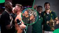 Siya Kolisi and Eben Etzebeth wildly celebrate Dricus Du Plessis, SA savours double victory in Australia