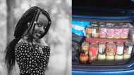 Pure love: Mom treats daughter to boot full of groceries before move