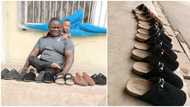 Crippled man stuns the internet with his creative skill, makes beautiful shoes