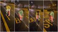 Viral video shows talented man effortlessly creating road markings