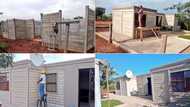 Man builds humble home using precast concrete, Mzansi impressed by his ingenuity