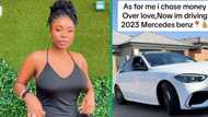 Woman who chose money over love drives Mercedes Benz in TikTok video