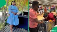 "Marry your type nyani": Husband pushes makoti in shopping trolley at store, SA entertained