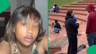 "I love your taste in guys": Mzansi swoons after woman falls in love with gent on campus