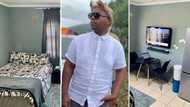 Young Zulu man shares pictures of stylish 1-room he rents for R700: "I am not embarrassed"