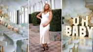 A video of Jessica Nkosi's white-themed baby shower trends, Mzansi in awe: "This is so beautiful"