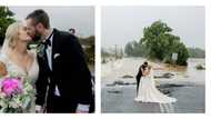Bride stranded by floods on wedding day airlifted by helicopter to church