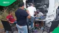 South African truckers in ireland share home spirit with a roadside braai in video