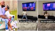 Davido proudly shows off his baby girl busting a move to Ciara, she did the splits