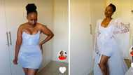 Botswana TikTokker proves that creativity knows no bounds as she shows off her stunning handmade wedding dress