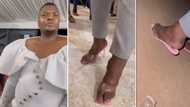 Stylish man shows start of night out vs the end in broken heel, Mzansi stans the confidence: "I love Gaga"