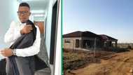 Proud man shares 2-year progress pictures of home on Twitter: Mzansi reacts, claps all round