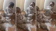 Twin toddlers caught red-handed playing with white gooey substance, SA gushes over video