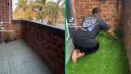 Woman gives small apartment balcony a facelift, decor TikTok video wow SA