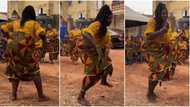 Exceptionally gifted woman in native wrapper dances in a traditional way during meeting, video goes viral