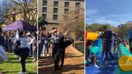 SA praises Wits for arranging distress zone ahead of exams, clip of students playing on jumping castles trends