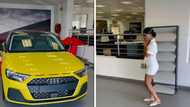 Video of ecstatic mum-to-be getting Audi A1 goes viral on TikTok, Mzansi thrilled for purchase: "The only rings that matter"