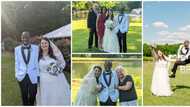 Overjoyed man celebrates getting married to his Oyinbo lover, their wedding pictures get many talking