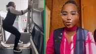 Hardworking South African flight attendant trainee masters how to close heavy plane door in TikTok video