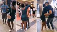 Affectionate woman goes around hugging random men in mall, Mzansi shares funny reactions to video