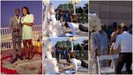 Video shows funny moment groom does press-UPS, goes into the crowd to shake hands before unveiling his bride