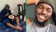 "Small wins": Johannesburg man upgrades from sitting inflatable bed to stunning dream couch