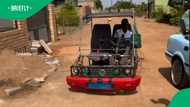 Man takes DIY bicycle car for a spin aroung his township in TikTok Video