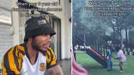 Dad disappointed in 3-year-old girl dancing with boy in kiddies park, South Africans amused by his pain