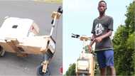 Samuel aboagye: Teenager builds solar-powered electric bike from wood with radio and plays music