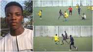 Talented footballer shows off his dribbling skills on the pitch