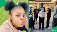 "Ma2000 will be present dads": Father carries baby on his back while hanging with guys, SA impressed