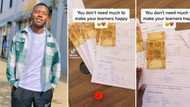 Teacher rewards students who aced a test with R20 banknotes, SA loves video showing motivation tactic